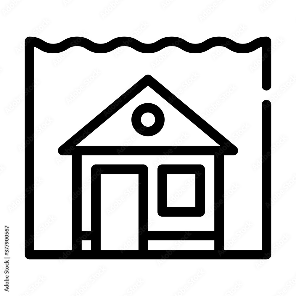 sea level rise line icon vector illustration sea level rise line icon vector illustration