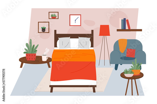 Rooms design set background vector illustration cartoon flat style