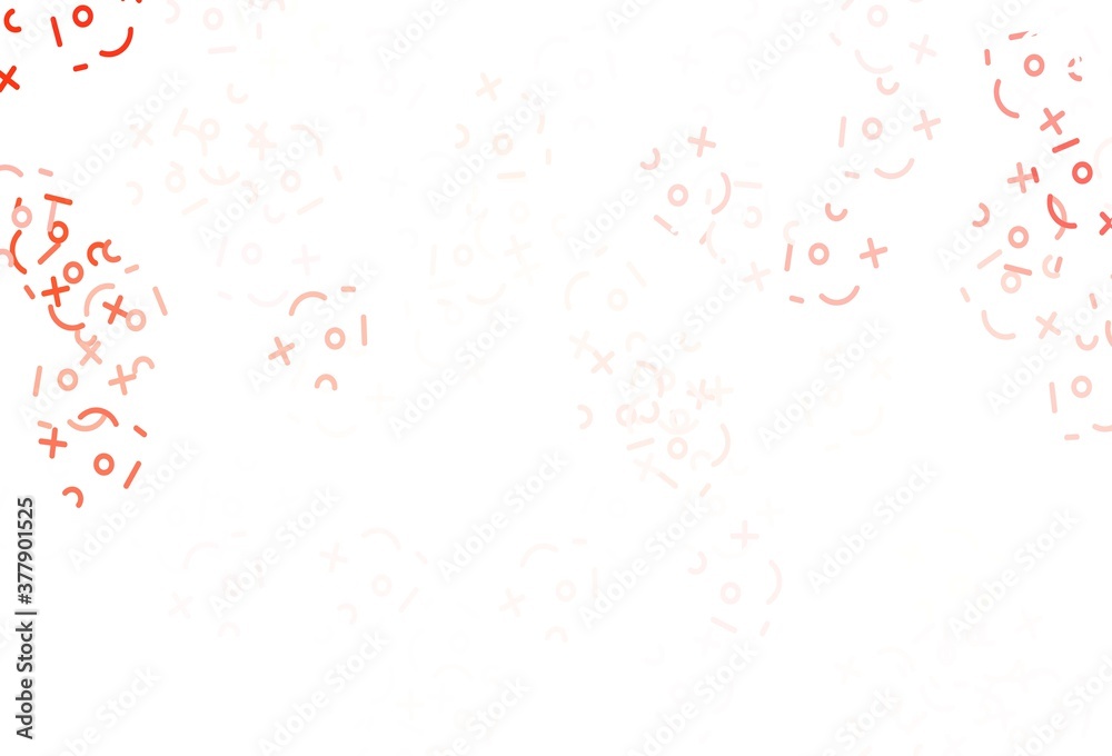Light Red vector background with arithmetic signs.