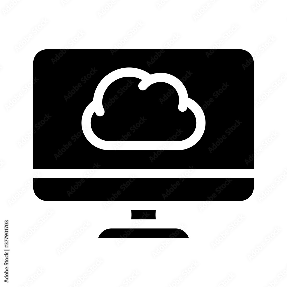 computer files cloud storage glyph icon vector illustration computer files cloud storage glyph icon vector illustration