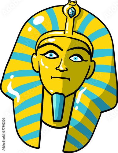 Golden egyptian pharaoh burial mask