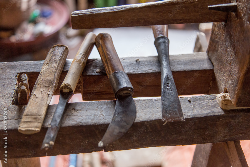 Inle Lake, Myanmar 12/16/2015 paper making workshop in floating village Inle Lake, Myanmar 12/16/2015 paper making workshop in floating village