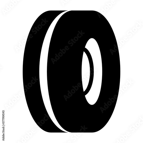 Bald, Worn Out Old Car Tire Vector Color Icon Design, Tire Repair Tools and Wheel Shop Equipment on White background, Worn tire concept, 