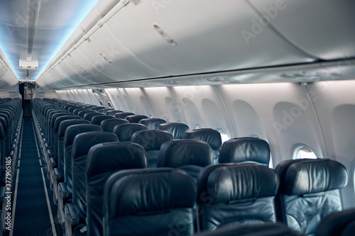 Interior saloon of a new passenger plane