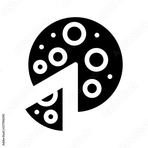 vegan pizza glyph icon vector symbol illustration