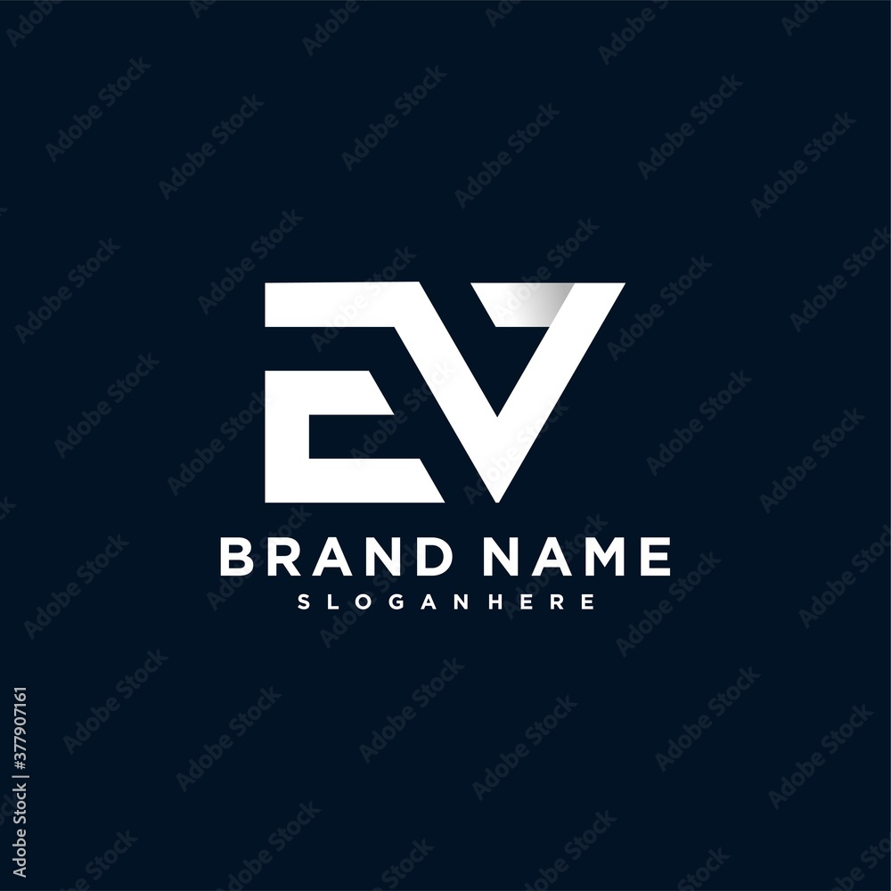 Letter logo with initial E and V for company or personal with modern concept