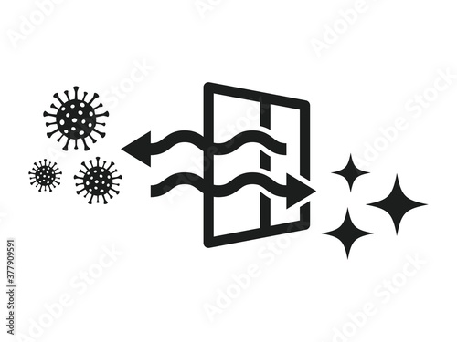 Illustration showing air replacement and ventilation