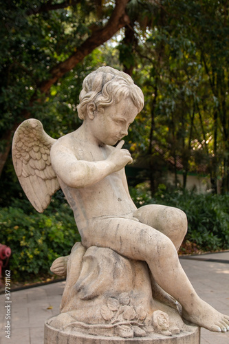 statue of angel in the garden