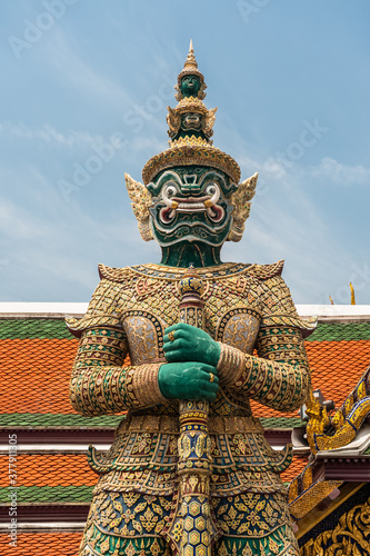 Giant Guardian Thotsakan, Wat Phra Kaew, Bangkok, Thailand © David Parker