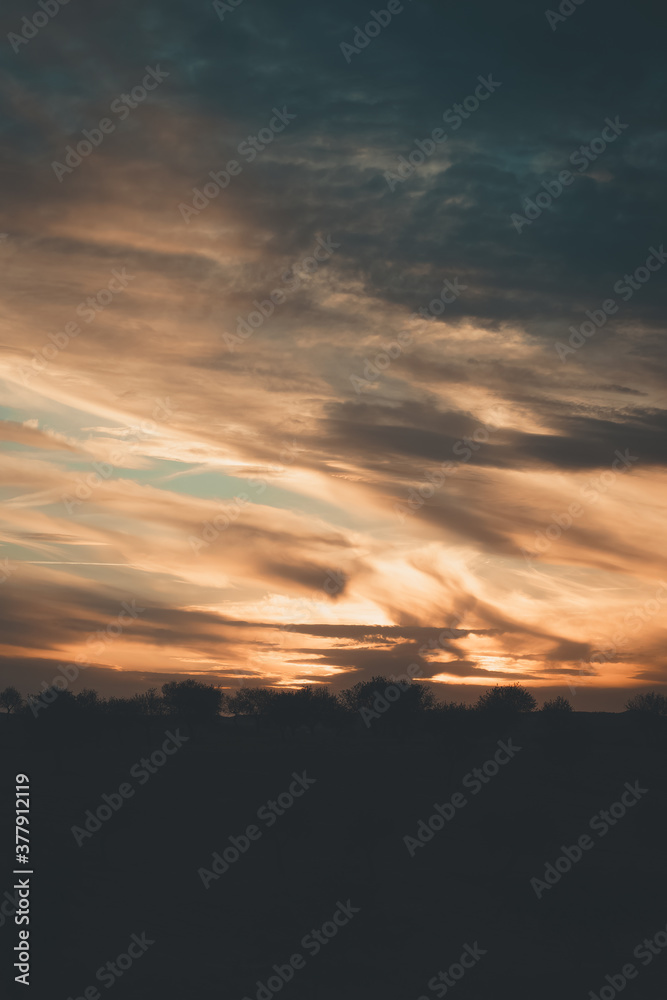 Orange clouds during sunset