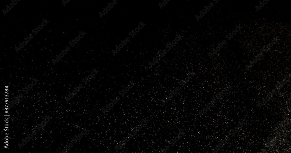 White dust powder isolated on black background