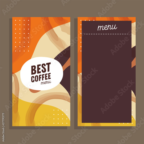 best coffee menu card vector design