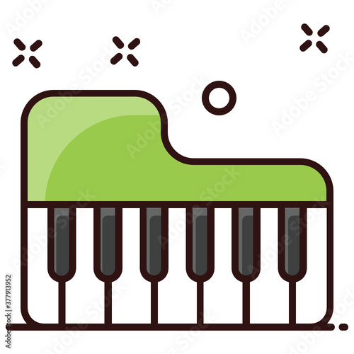 
Musical keyboard vector, icon of electrical instrument in style 
