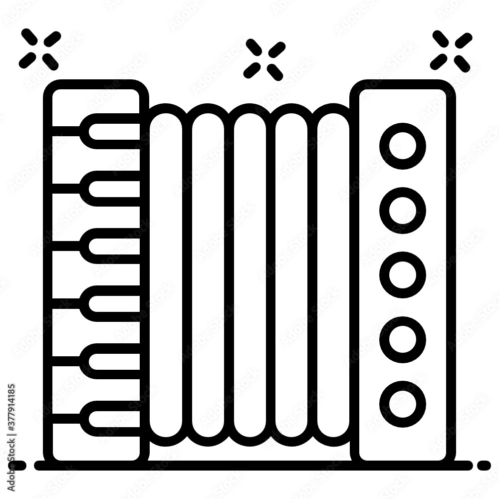 
Portable keyed wind instrument, accordion icon design 

