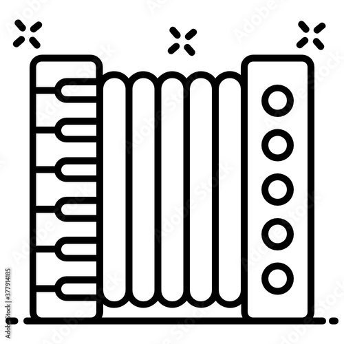 
Portable keyed wind instrument, accordion icon design 
