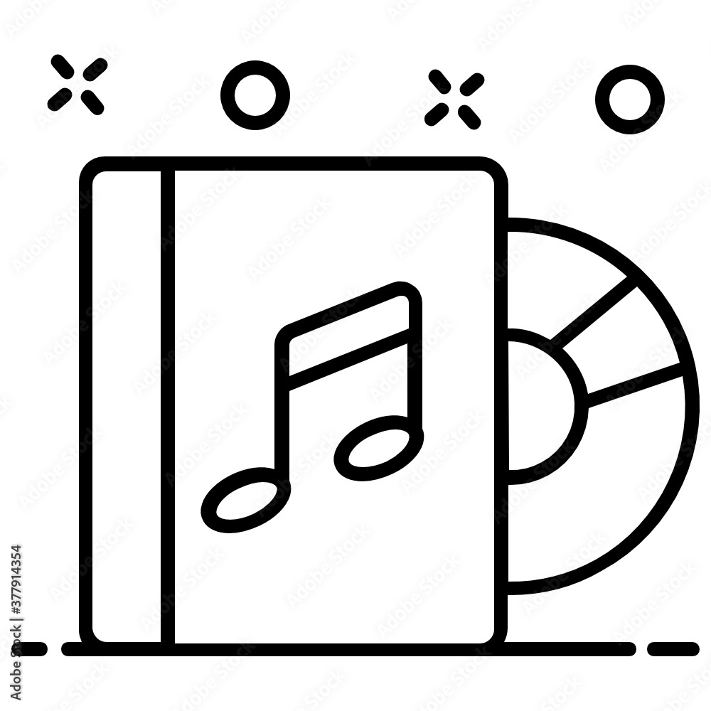An icon design of CD with book, music album vector style
An icon design of CD with book, music album vector style
