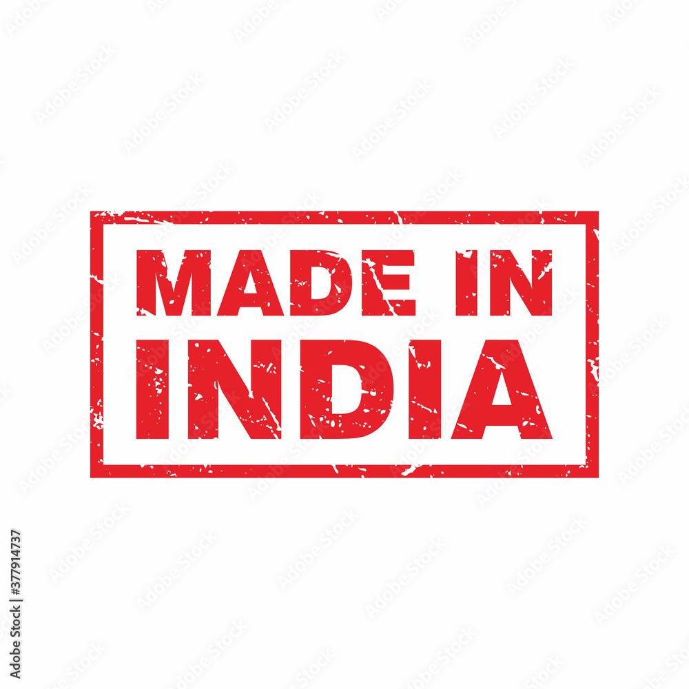 Abstract Red Grungy Made In India Rubber Stamps Sign Illustration Vector, Made In India Text Seal, Mark, Label Design Template Abstract Red Grungy Made In India Rubber Stamps Sign Illustration Vector, Made In India Text Seal, Mark, Label Design Template