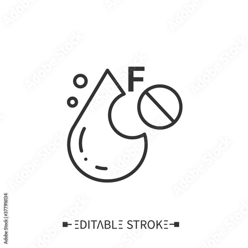 Monounsaturated fat line icon. Oleic acid. Fatty acid. Macronutrients. Nutrition facts. Healthy, balanced nutrition concept. Diet. Isolated vector illustrations. Editable stroke 