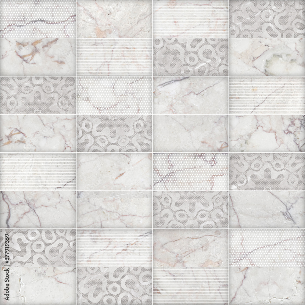 Obraz premium White Marble Mosaic background,bricks pattern