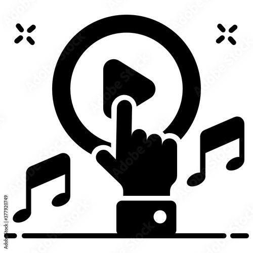 
Touch gesture, video tap icon in trendy style 
