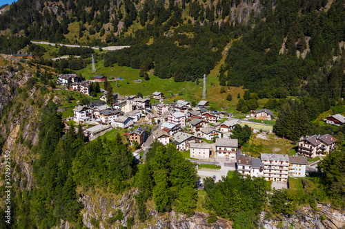 Aerial view of Pianazzo in Vallespluga, Italy	 photo