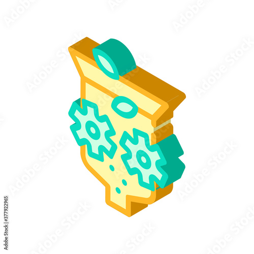 crusher equipment isometric icon vector symbol illustration