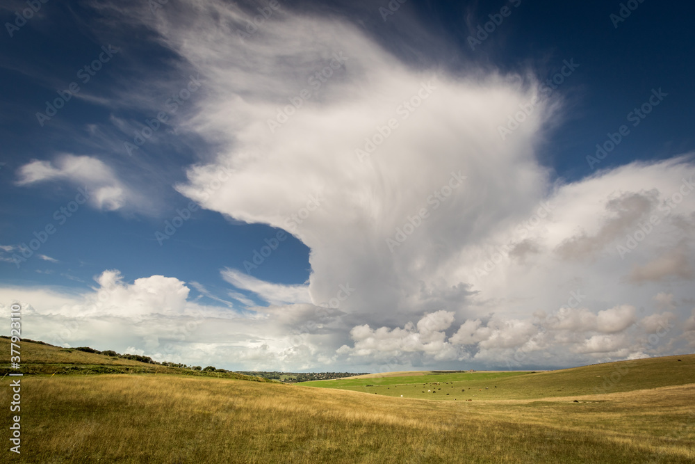 Eastbourne,East Sussex,UK. 28 August 2020. Weather passes to the North and East of Eastbourne, the coastal town declared the suniest on the South Coast of England. 