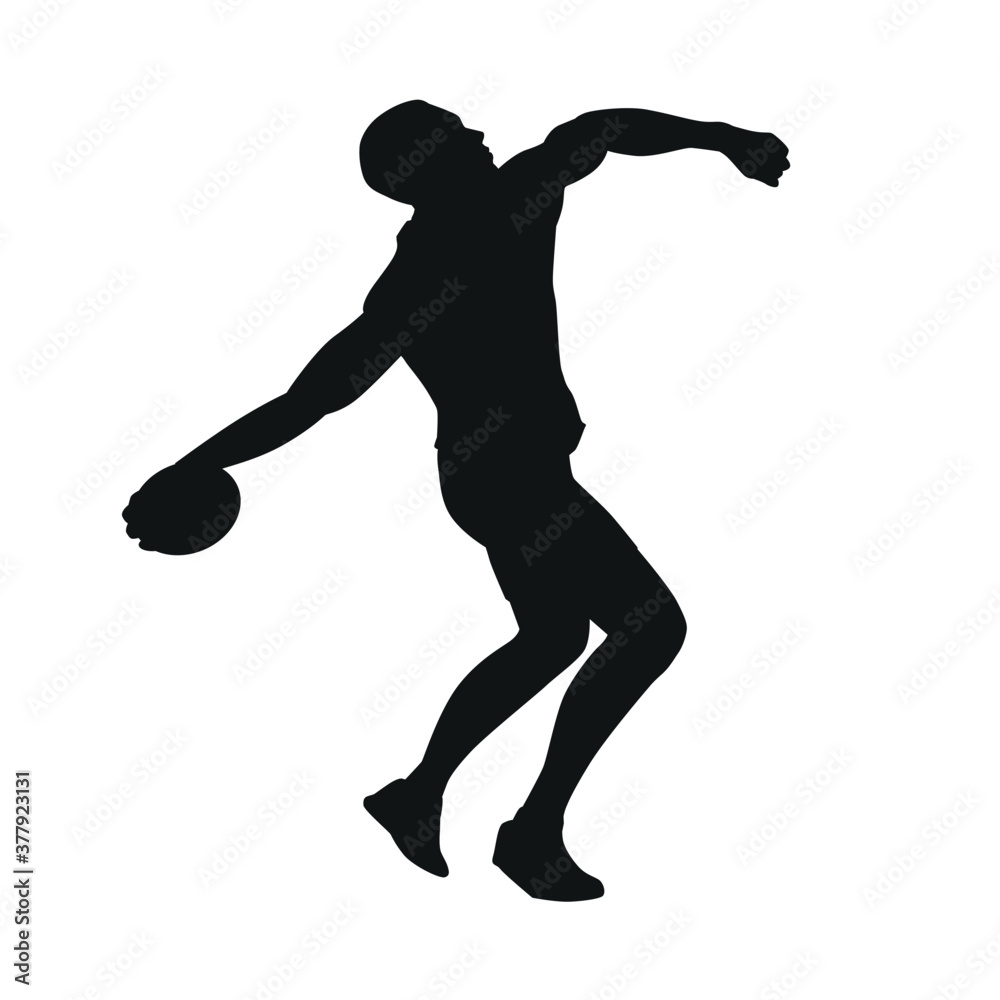 Silhouette of Discus Thrower Stock Vector Adobe Stock