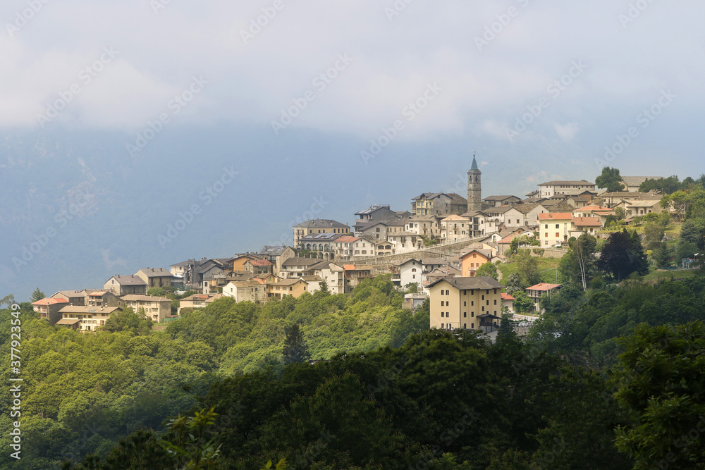 IL paese di Andrate in Canavese, Piemonte, Serra Morenica, Serra di Ivrea, Anfiteatro Morenico della Serra, italy