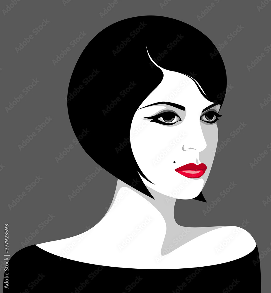 Beautiful young woman with black hair Beautiful young woman with black hair