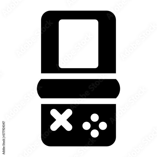 

Gameboy icon design, editable vector of vintage video game 
