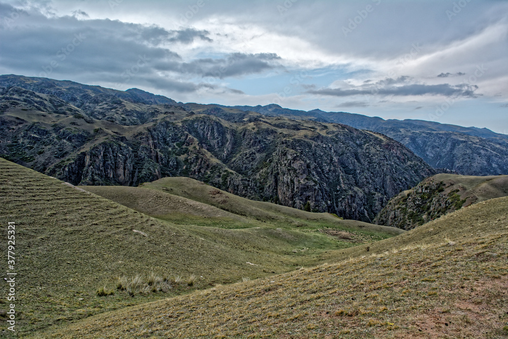 Obraz premium Offroad trip to Assy plateau. Turgen. Kazakhstan