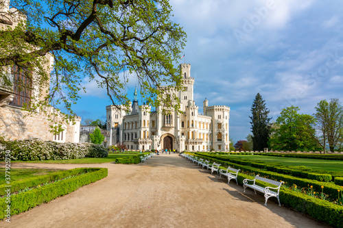 Hluboka nad Vltavou castle and park in Czech Republic photo