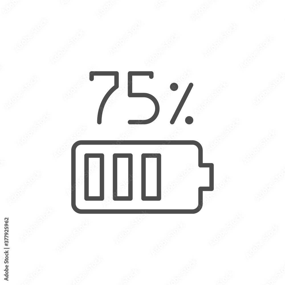 Battery charge line outline icon Battery charge line outline icon