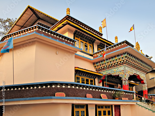 Colorful, finely crafted, Gonjang Gompa in Sikkim ,India.