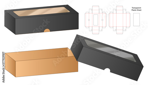 Box packaging die cut template design. 3d mock-up