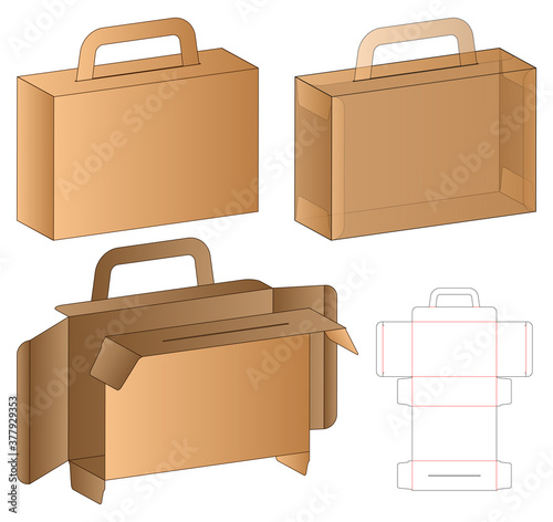 Box packaging die cut template design. 3d mock-up