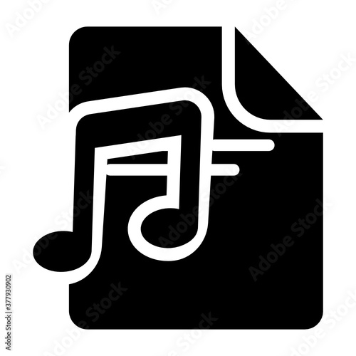 
An icon design of music file, nota on sheet depicting recording file 
