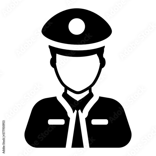 
Trendy vector style of police officer, authoritative person 
