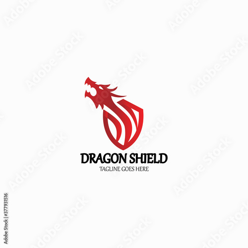 Dragon logo design template. Dragon fire icon. Vector illustration