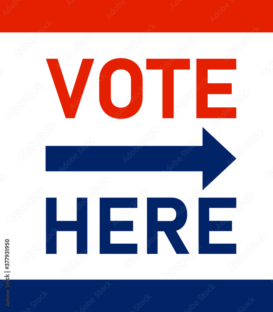 Vote here sign. Clipart image. vector de Stock Adobe Stock