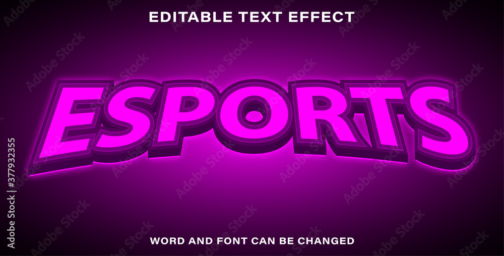 Editable text effect esport