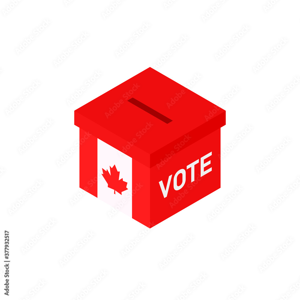Ballot box vote canada icon. Clipart image isolated on white background. Ballot box vote canada icon. Clipart image isolated on white background.