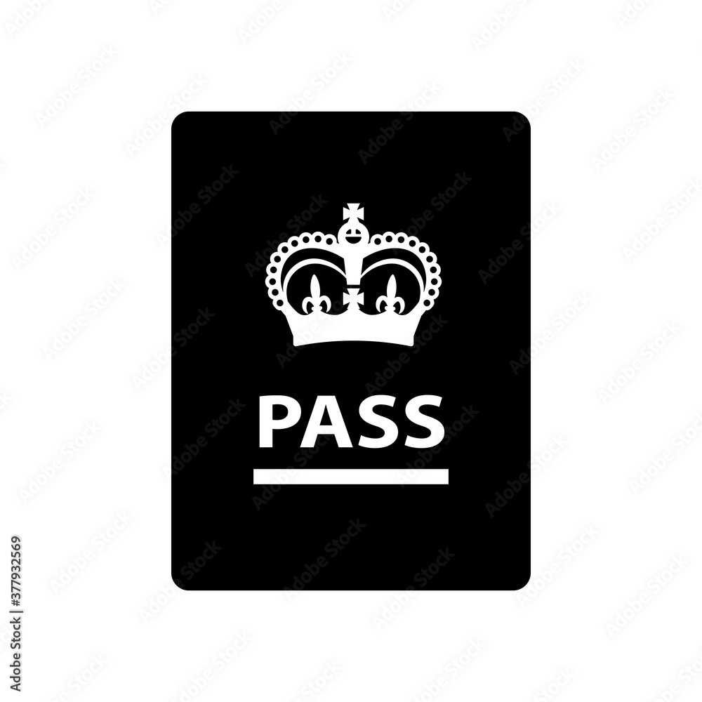 UK passport line icon. Clipart image isolated on white background. UK passport line icon. Clipart image isolated on white background.