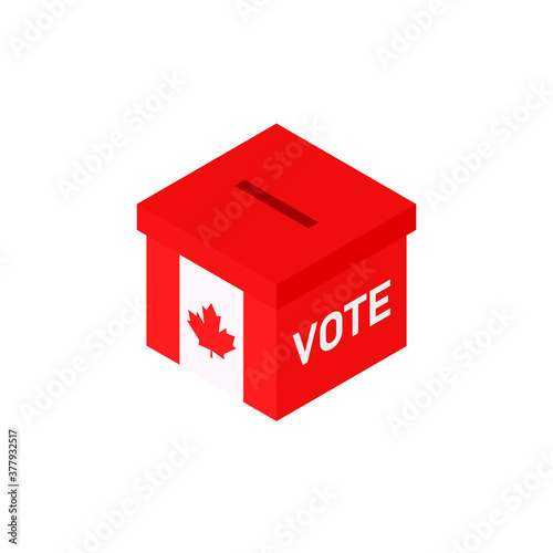Ballot box vote canada icon. Clipart image isolated on white background.