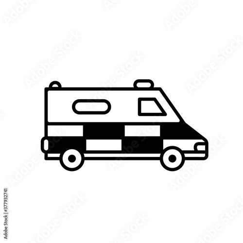 Ambulance UK line icon. Clipart image isolated on white background.