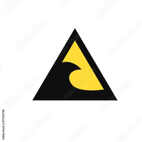 Tsunami Alert Sign. Clipart image isolated on white background