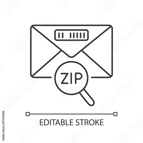 Fotografija Zip code linear icon