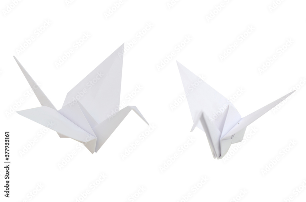 white origami Crane isolated white white origami Crane isolated white