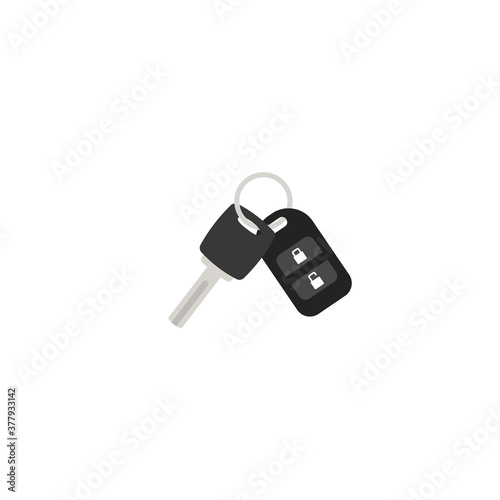 Car key and black fob icon. Clipart image isolated on white background.